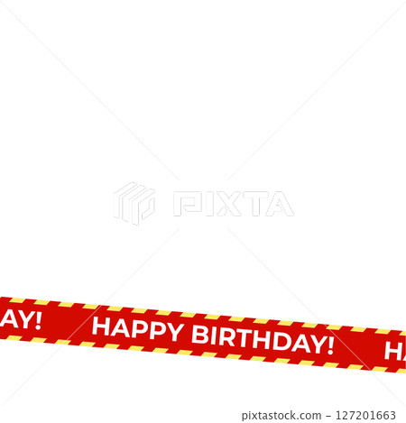 Happy Birthday Red Tape Vector. Diagonal Banner Ribbon with Text Isolated on Transparent Background Happy Birthday Red Tape Vector. Diagonal Banner Ribbon with Text Isolated on Transparent Background 127201663