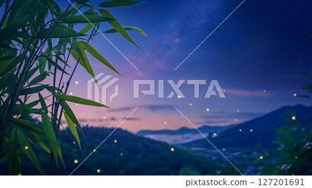 Starry bamboo forest and the Milky Way 127201691