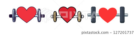 Heart and Dumbbell Clipart: Fitness and Heart Health Graphics Heart and Dumbbell Clipart: Fitness and Heart Health Graphics 127201737