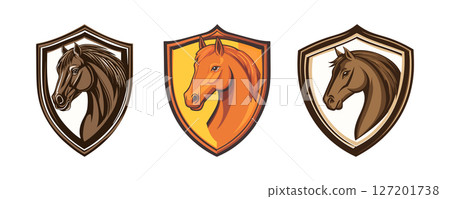 Horse Head Shield Logos 127201738
