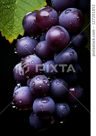 Closeup of red grapes. Generative Ai Closeup of red grapes. Generative Ai 127201852