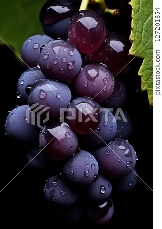 Closeup of red grapes. Generative Ai Closeup of red grapes. Generative Ai 127201854