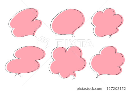 用虛線製作的簡單可愛的對話泡泡套裝 - 粉紅色 127202152