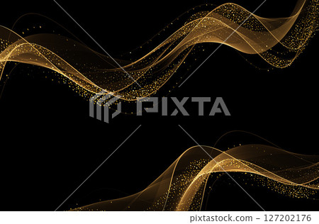 Abstract shiny color gold wave design element Abstract shiny color gold wave design element 127202176