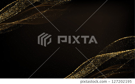 Abstract shiny color gold wave design element 127202195