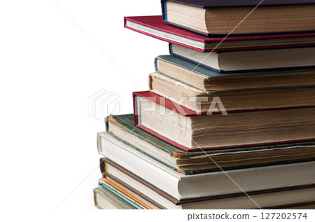 Stack of old books. Ancient background 127202574