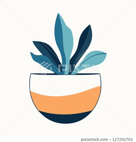 Modern Plant Pot Illustration 127202703