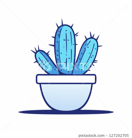 Cute Blue Cactus Plant Pot Cute Blue Cactus Plant Pot 127202705