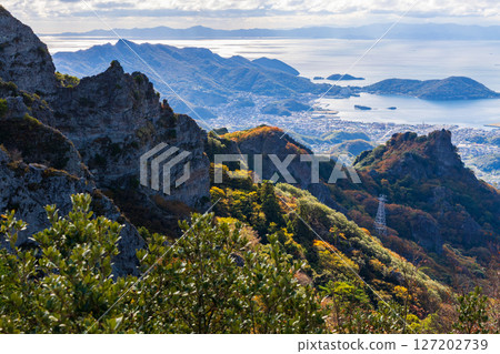 Autumn in Shodoshima - Autumn leaves in Kankakei Gorge - View from Omote Junikei (Shibocho) Autumn in Shodoshima - Autumn leaves in Kankakei Gorge - View from Omote Junikei (Shibocho) 127202739