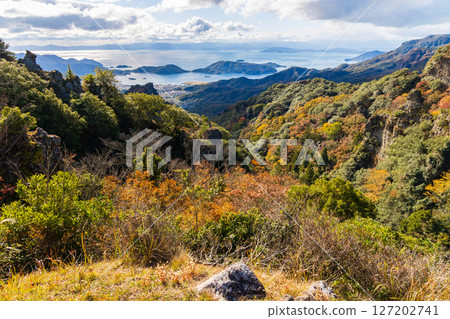 Autumn in Shodoshima - Autumn leaves in Kankakei Gorge - View from Omote Junikei (Shibocho) 127202741