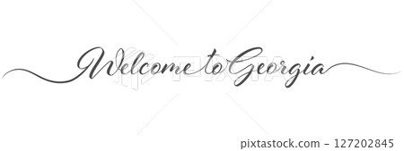 Welcome to Georgia. Welcome sign. Single line design. Design elements for the implementation of a creative idea 127202845