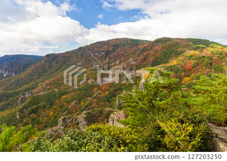 小豆島的秋天：從高取展望台眺望寒霞溪的紅葉 127203250
