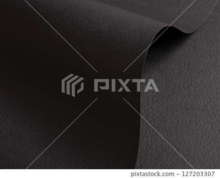Black matte paper texture with a rich, elegant finish, featuring wavy folds and edges. Fancy, modern Black matte paper texture with a rich, elegant finish, featuring wavy folds and edges. Fancy, modern 127203307
