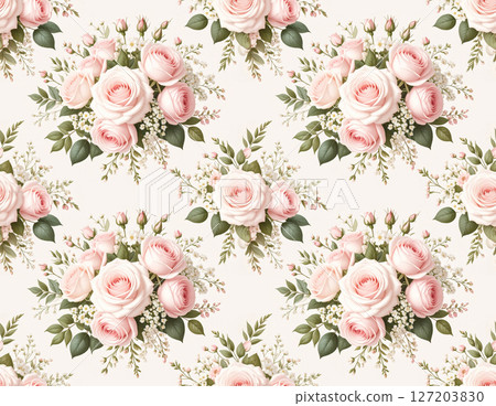 Seamless rose flower background 127203830