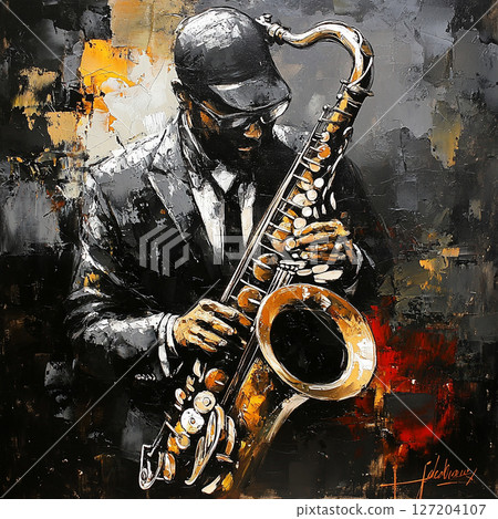 Saxophone player: Generative AI 127204107