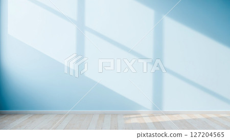 light on blue wall in room. Beautiful light background 127204565