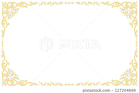 Gold hand drawn decorative frame. Gold hand drawn decorative frame. 127204699