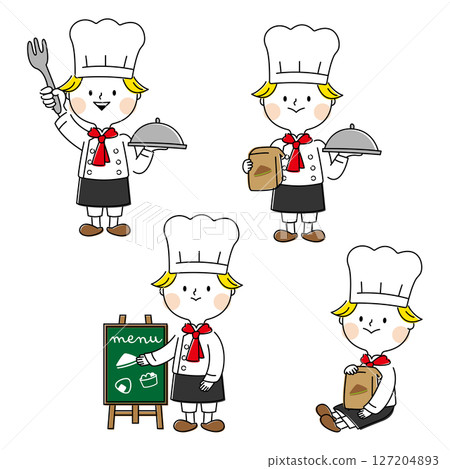 Cook boy working 127204893