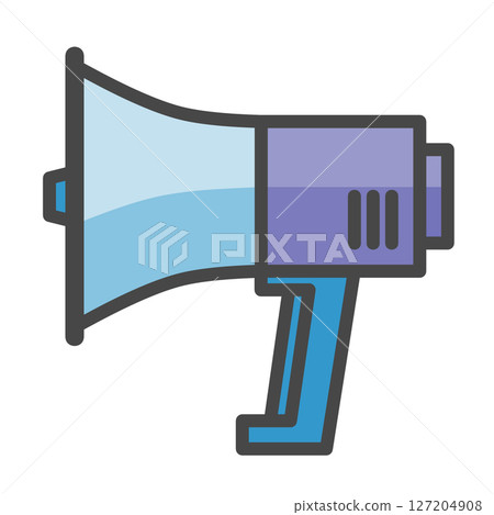 大聲播報廣告和自然災害警告的揚聲器插圖 大聲播報廣告和自然災害警告的揚聲器插圖 127204908