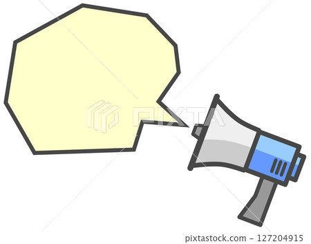大聲播報廣告和自然災害警告的揚聲器插圖 127204915