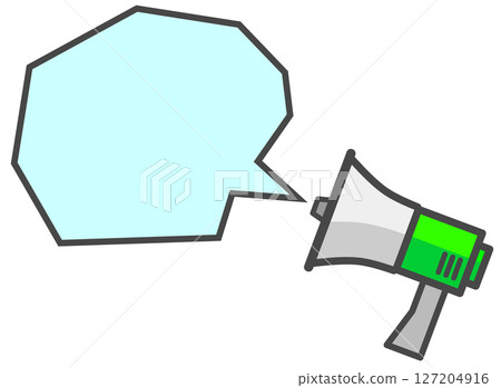 大聲播報廣告和自然災害警告的揚聲器插圖 127204916