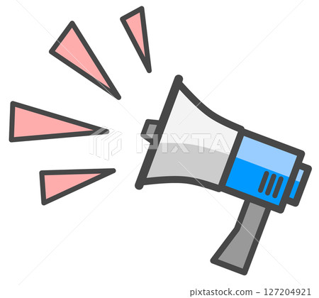 Illustration of a loudspeaker that loudly broadcasts advertisements and natural disaster warnings Illustration of a loudspeaker that loudly broadcasts advertisements and natural disaster warnings 127204921