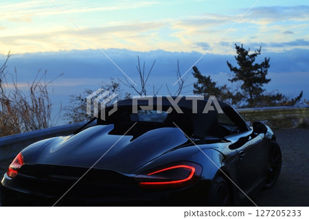 shiny black open car 127205233