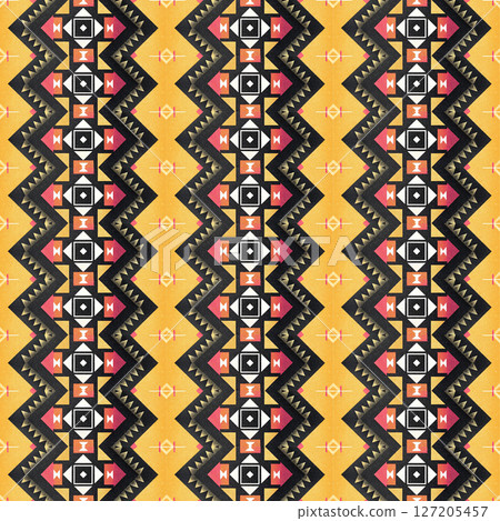 seamless floral ethnic pattern, vector illustration seamless floral ethnic pattern, vector illustration 127205457