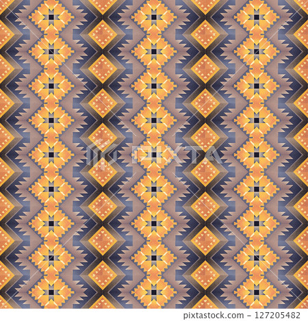 seamless floral ethnic pattern, vector illustration 127205482