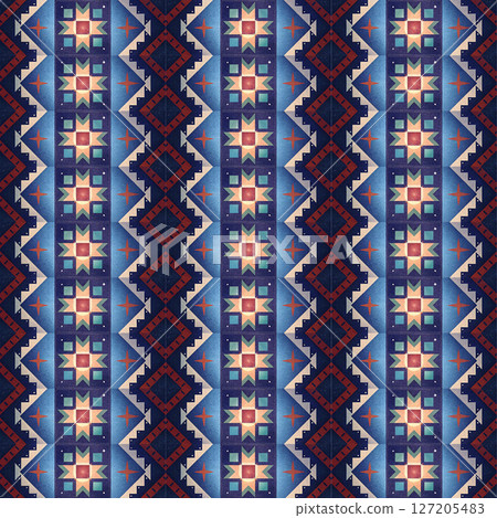 seamless floral ethnic pattern, vector illustration seamless floral ethnic pattern, vector illustration 127205483