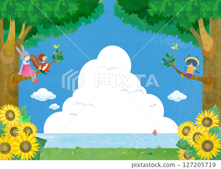 夏天背景例證 127205719