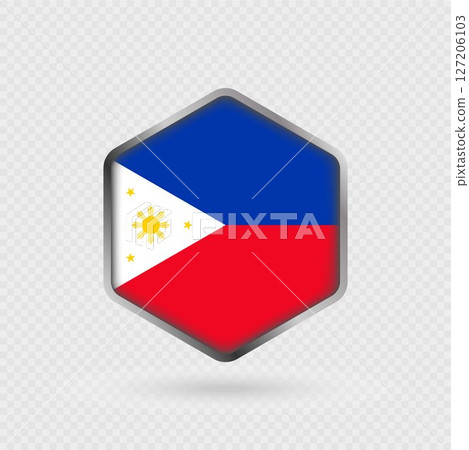 Philippines Flag Icon in Hexagon Shape. Philippines Flag Icon in Hexagon Shape. 127206103