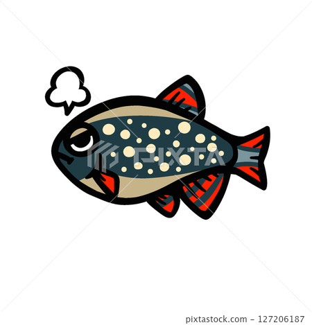 Illustration of a cute angry Microrasbora Hanabi Illustration of a cute angry Microrasbora Hanabi 127206187