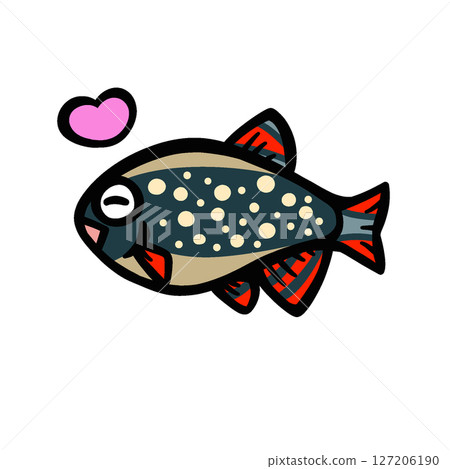 Illustration of a cute happy Microrasbora Hanabi Illustration of a cute happy Microrasbora Hanabi 127206190