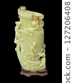 Qing Dynasty Green Jade Vase with Chi Dragons - Antique Art 127206408