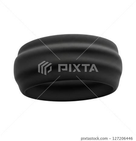 Black fitness headband 3d icon isolated on transparent background Black fitness headband 3d icon isolated on transparent background 127206446