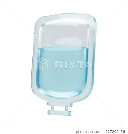 3d medical saline iv bag isolated on transparent background 3d medical saline iv bag isolated on transparent background 127206456