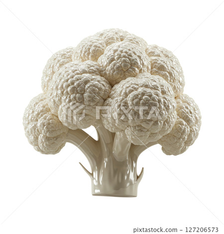 3d white cauliflower healthy vegetable food isolated on transparent background 127206573