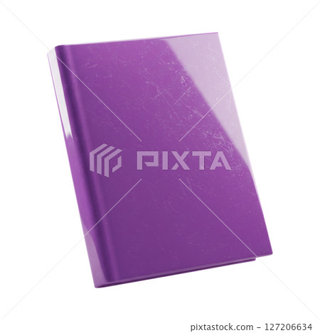 3d purple glossy book or journal isolated on transparent background for education concept 127206634