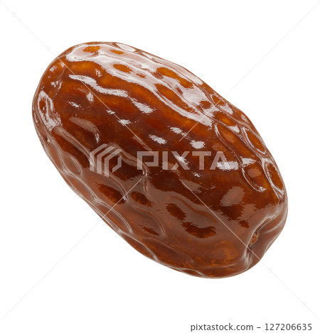 3d detailed view of a single dried date fruit sweet snack isolated on transparent background 127206635