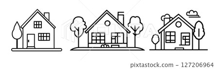 Simple House Icons Design 127206964