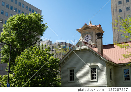 Blue sky and clock tower Sapporo, Hokkaido 127207257