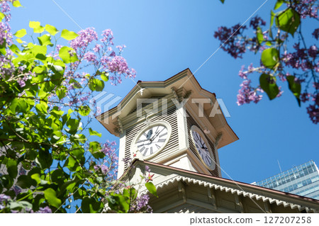 Blue sky and clock tower Sapporo, Hokkaido 127207258