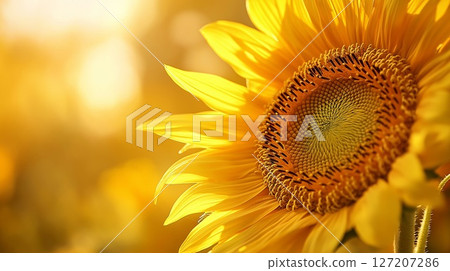 Sunflowers bathed in summer light 127207286