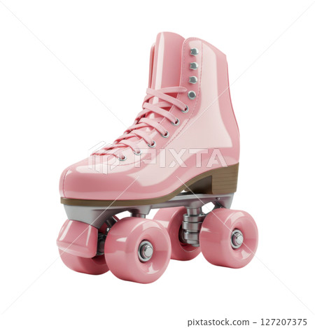 Pink Roller Skate with Laces and Wheels for Recreational Rink Skating and Fun 127207375