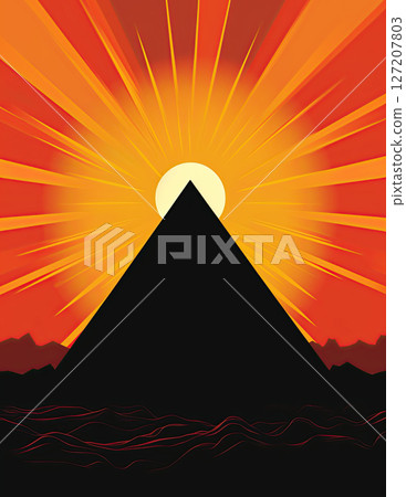 Pyramid of the Sun. Ai Generative illustration 127207803