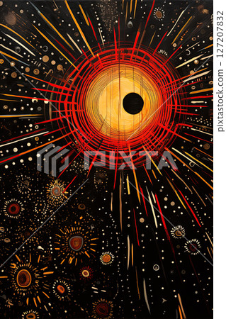 The Sun. Abstract art style poster design. Generative Ai The Sun. Abstract art style poster design. Generative Ai 127207832