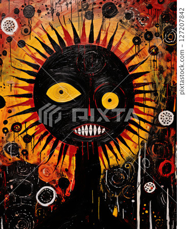 The Sun. Abstract art style poster design. Generative Ai The Sun. Abstract art style poster design. Generative Ai 127207842