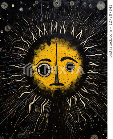 The Sun. Abstract art style poster design. Generative Ai The Sun. Abstract art style poster design. Generative Ai 127207843