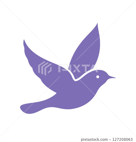 Purple Dove Bird: Illustration, Clipart, Symbol of Peace 127208063